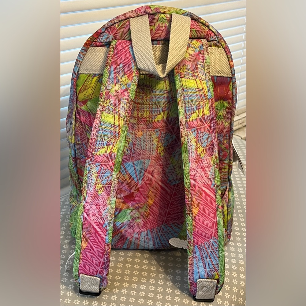 Kipling Multicolor Tropical Print Backpack in Pin… - image 2